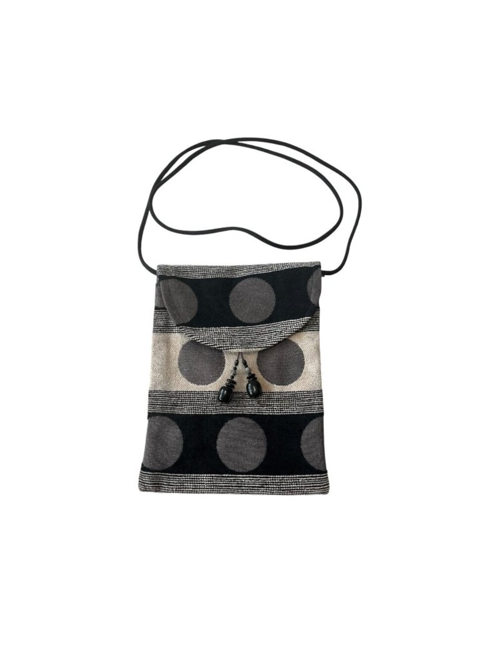 Mary & Caroline McCarty London Bag Woven Cotton Chenille Crossbody Polka Dot